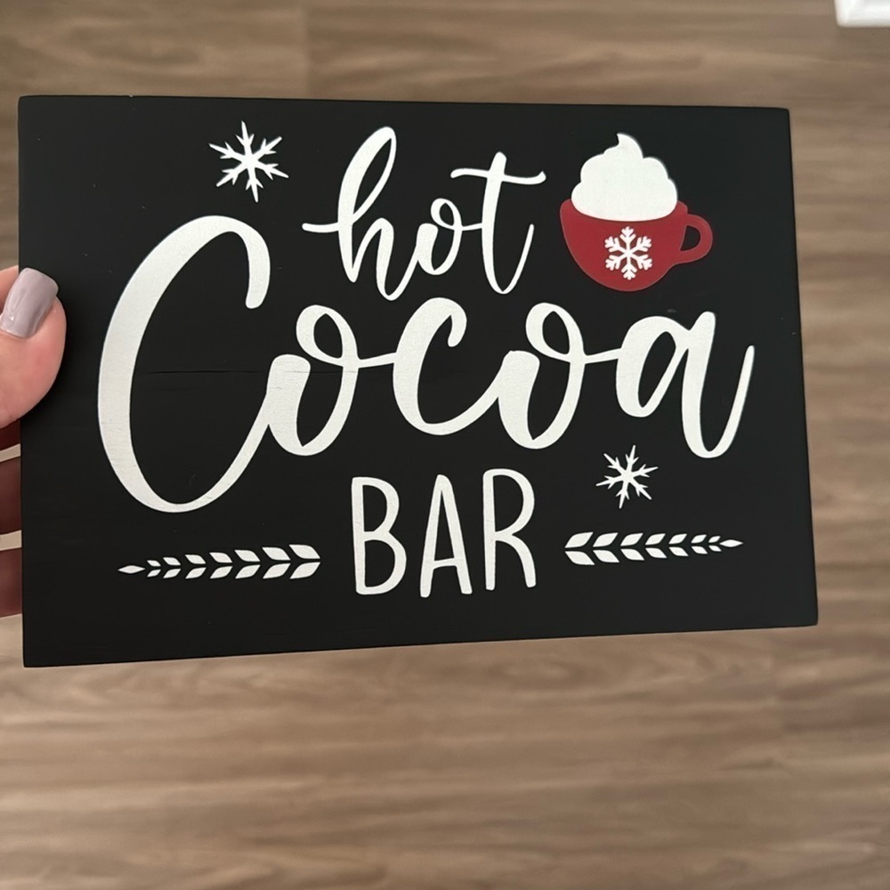 Cocoa Bar Sign Hot Cocoa Station Sign Wood - Picture 2 of 3